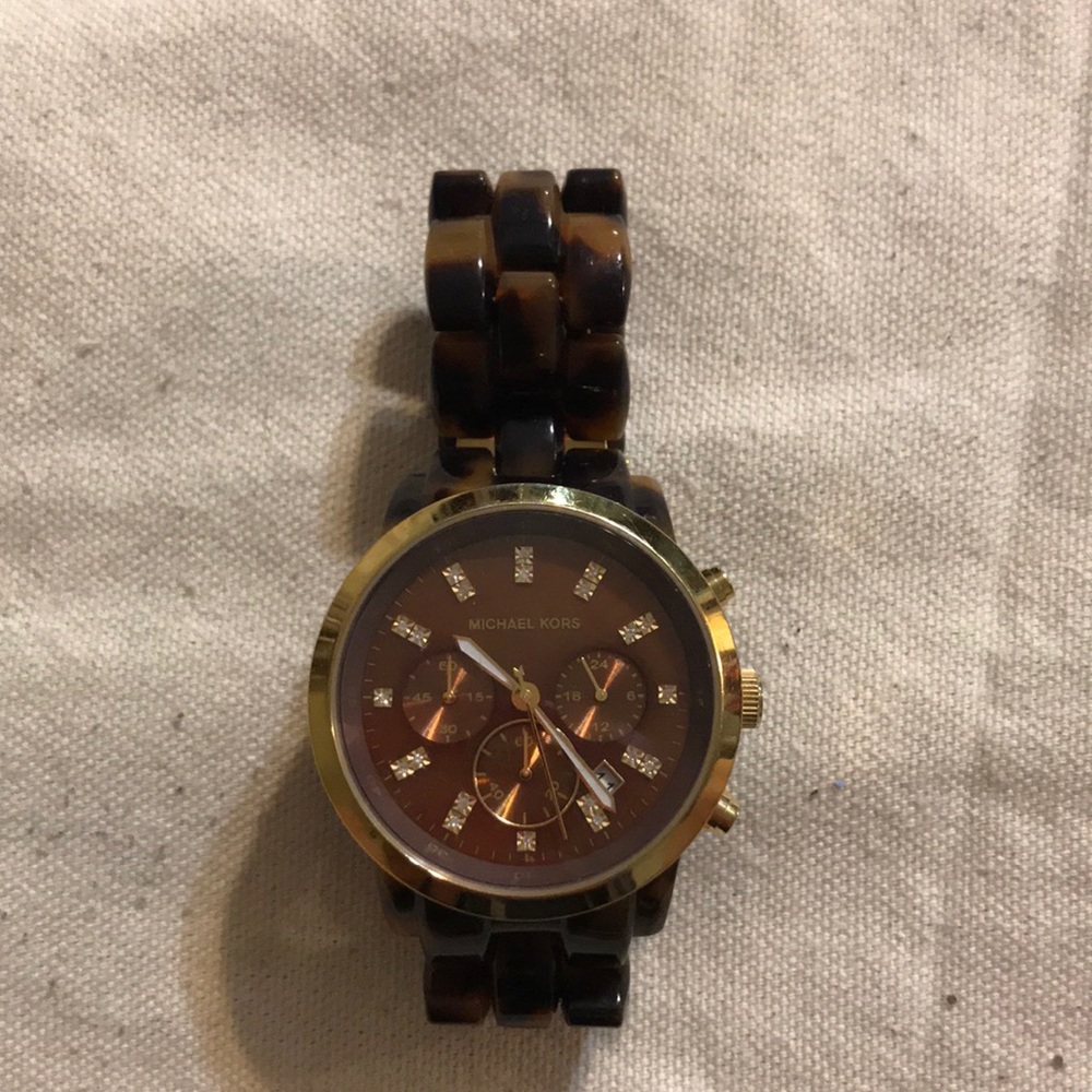 Tortoise/gold Michael Kors watch
